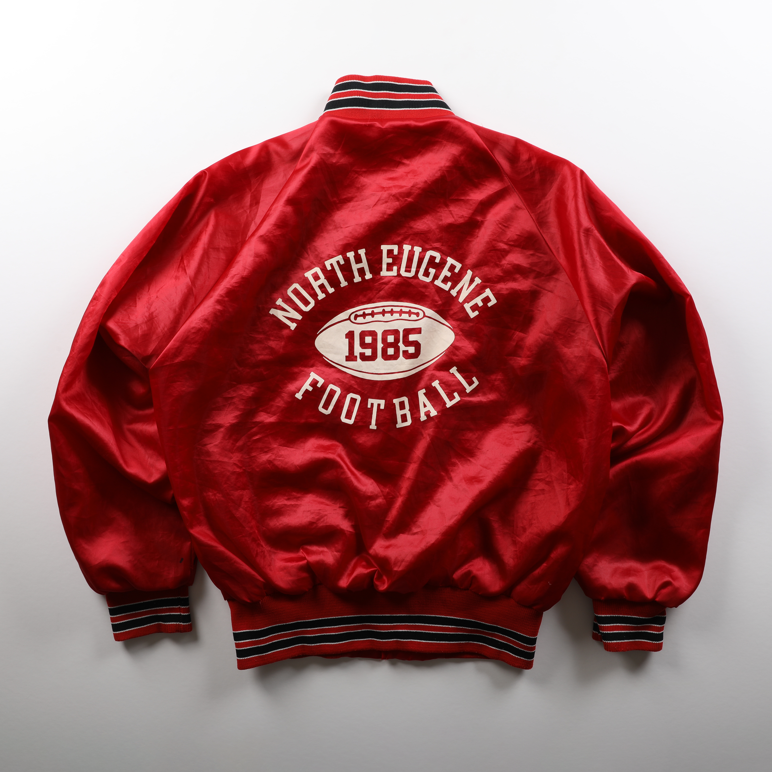 Vintage 80s Satin Varsity Jacket - Large