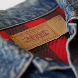 Rare Vintage Levi's Plaid-Lined Denim Jacket - 38